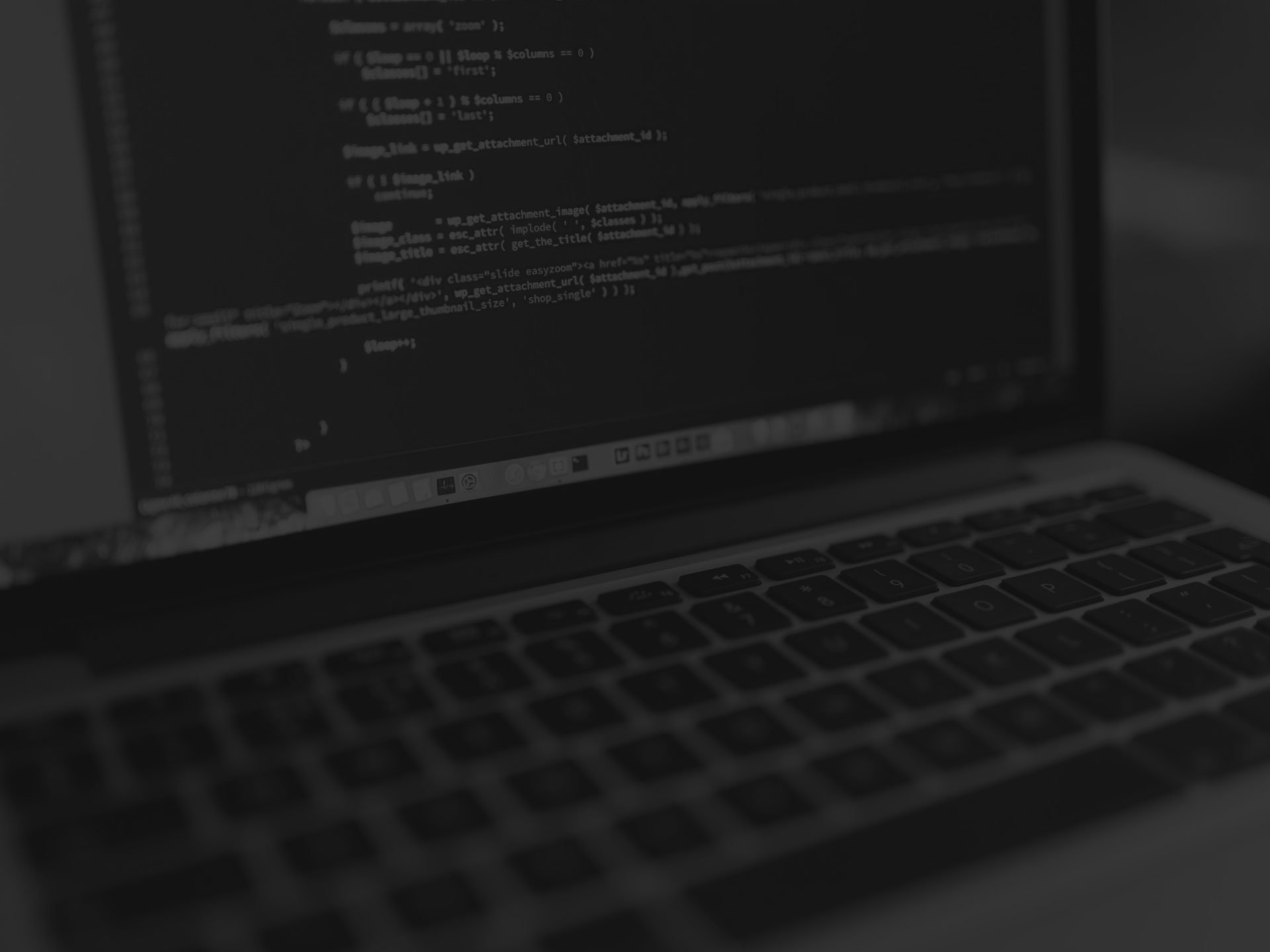 Coding on laptop