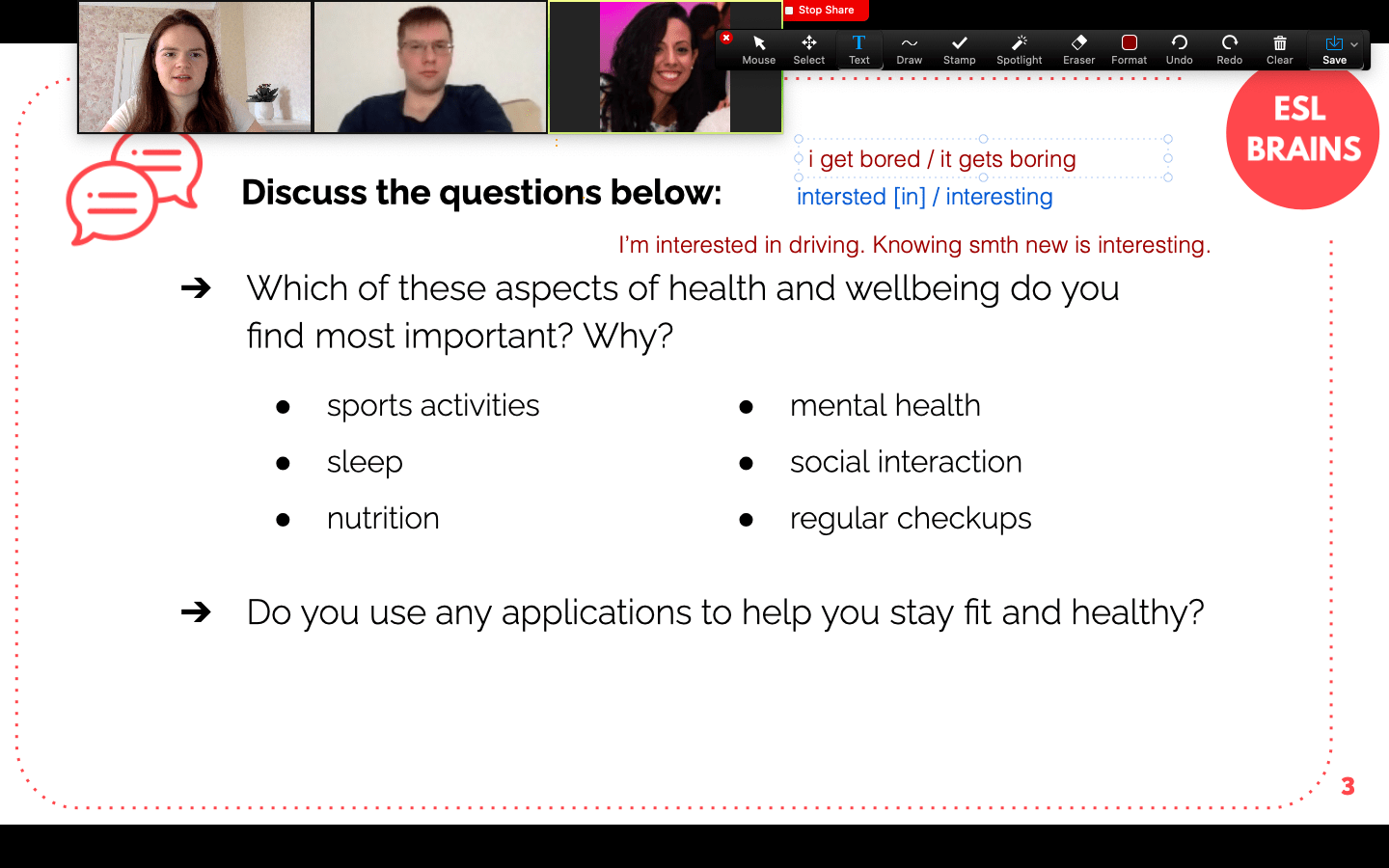Evolvice online Aktivitäten, englisch Kurs